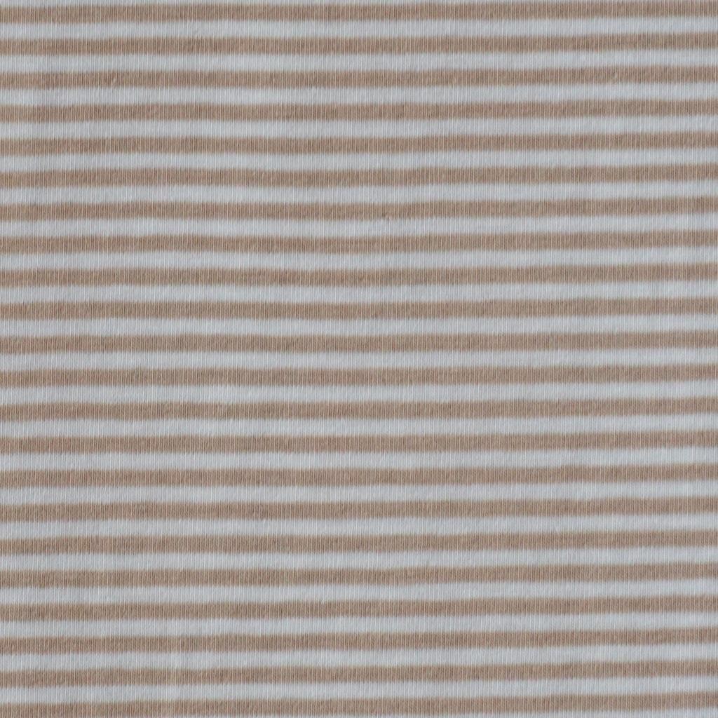 Baumwolljersey Streifen 3mm beige weiß gestreift